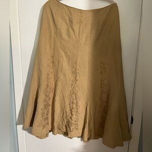 Jones New York Silk-Linen Skirt with Passementerie Trim – Size 16 (Waist 40”)